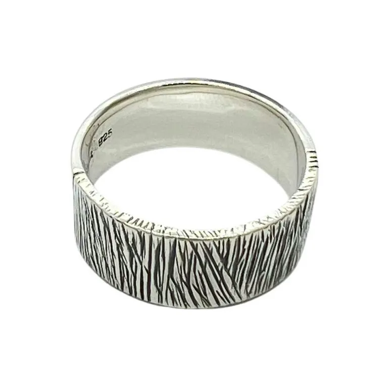 Ring Striped Oxiderat Silver