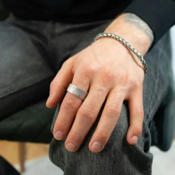 Ring Striped Oxiderat Silver