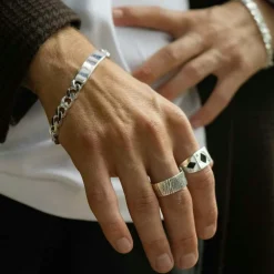Ring Striped Oxiderat Silver