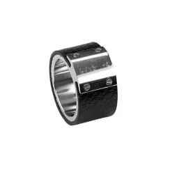 Ring Svart Läder & Stål