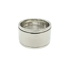 Ring Wide Blank Spinning Silver