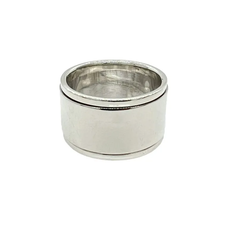 Ring Wide Blank Spinning Silver