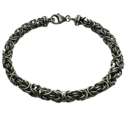 Rund Kejsarlänk Oxiderat Silver - Armband 5,4 mm