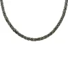 Rund Kejsarlänk Oxiderat Silver - Halsband 3,6 mm
