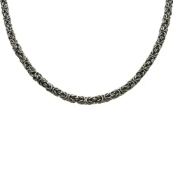 Rund Kejsarlänk Oxiderat Silver - Halsband 3,6 mm