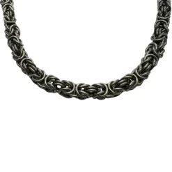 Rund Kejsarlänk Oxiderat Silver - Halsband 5,4 mm