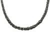 Rund Kejsarlänk Oxiderat Silver - Halsband 3 mm