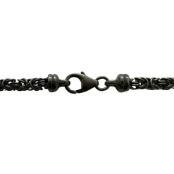 Rund Kejsarlänk Oxiderat Silver - Halsband 3,6 mm