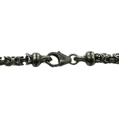 Rund Kejsarlänk Oxiderat Silver - Halsband 3 mm