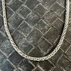 Rund Länk Oxiderat Silver - Halsband 4,5 mm