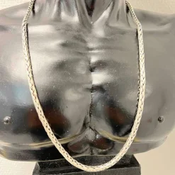 Rund Länk Oxiderat Silver - Halsband 4,5 mm