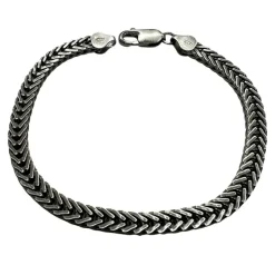 Rävsvanslänk Oxiderat Silver - Armband