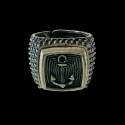 Signetring Anchor Oxiderat Silver