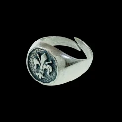 Signetring "Fleur De Lis" Oxiderat Silver