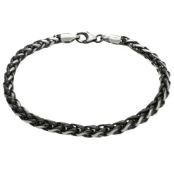 Spigalänk Armband Oxiderat Silver - 4 mm
