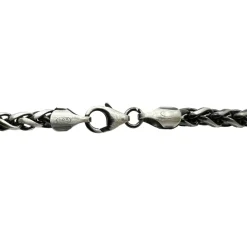 Spigalänk Halsband Oxiderat Silver - 4 mm