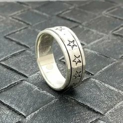 Spinning Ring Stars Oxiderat Silver