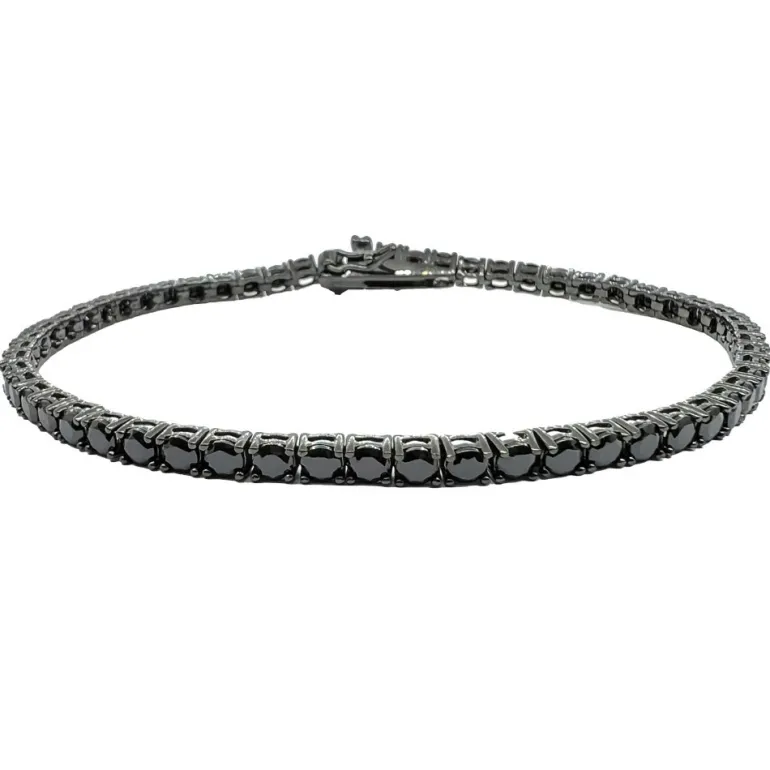 Tennisarmband Black Silver - 3 mm