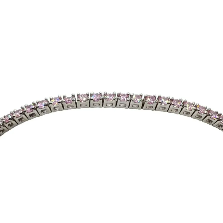 Tennisarmband Pink Silver - 2 mm
