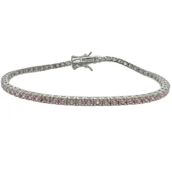 Tennisarmband Pink Silver - 2 mm