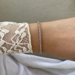 Tennisarmband Pink Silver - 3 mm