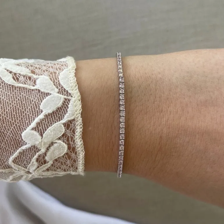 Tennisarmband Pink Silver - 2 mm