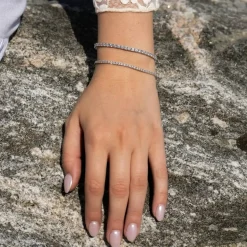 Tennisarmband White Silver - 3 mm