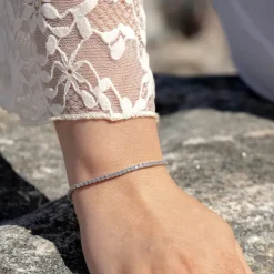 Tennisarmband White Silver - 2 mm
