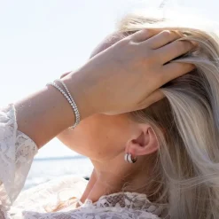 Tennisarmband White Silver - 2 mm