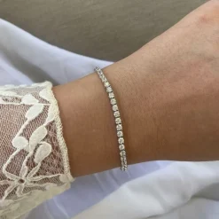 Tennisarmband White Silver - 3 mm