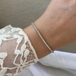 Tennisarmband White Silver - 2 mm