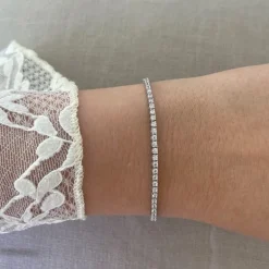 Tennisarmband White Silver - 2 mm