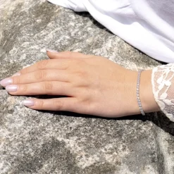 Tennisarmband White Silver - 3 mm