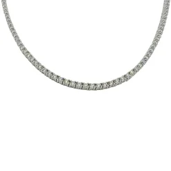 Tennishalsband White Silver - 2 mm
