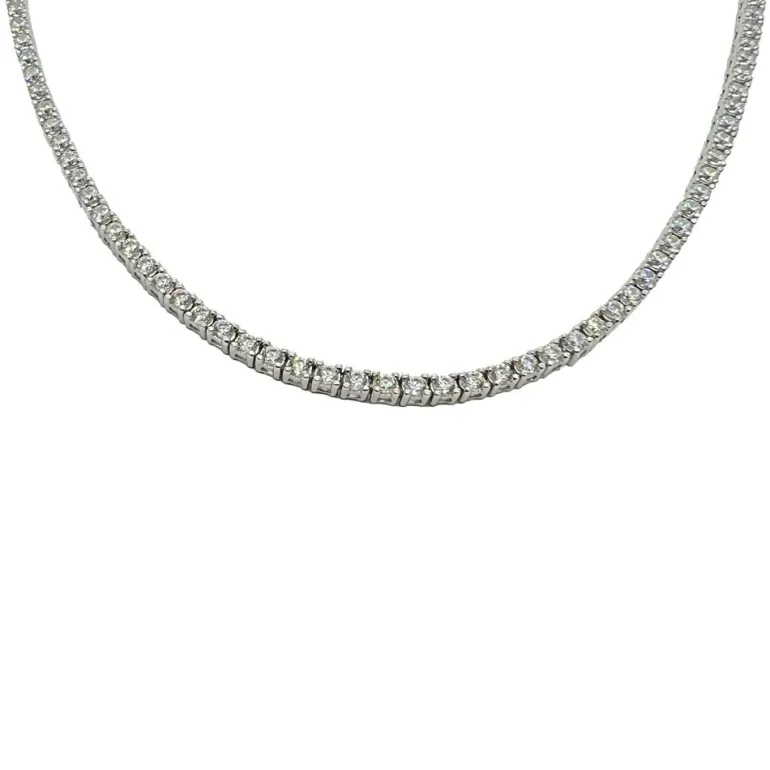 Tennishalsband White Silver - 2 mm