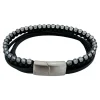 Treradigt Läderarmband Bead Labradolite / Onyx