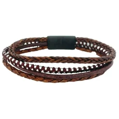 Treradigt Läderarmband Ljusbrunt