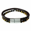 Tvåradigt Läderarmband - Brun