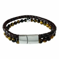 Tvåradigt Läderarmband - Brun